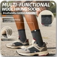 thumbnail image 2 of 3 Pairs Wool Crew Socks for Men and Women, Thermal Warm Soft Hiking Socks with Reinforced Durability, Comfortable Winter Boot Socks for Daily Wear, 2 of 6