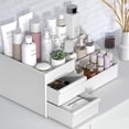 thumbnail image 7 of Makeup Organizer, Cosmetic Desk Storage Box with Drawers Skincare Organizers for Dressing Table, Countertop, Bathroom Counter, Vanity Holder for Brushes, Lotions, Lipstick, Perfume (White), 7 of 7