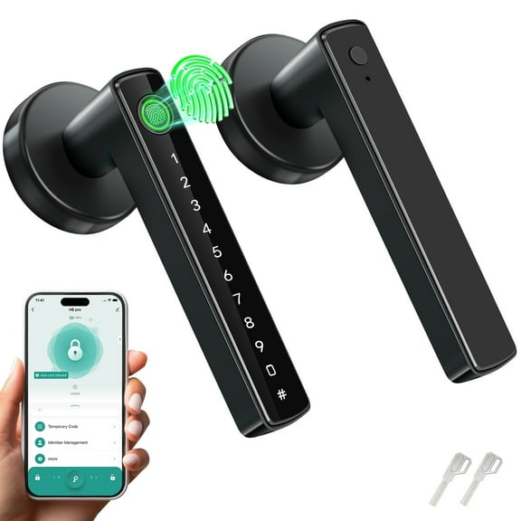 Smart Lock,Fingerprint Door Lock,Keyless Entry Door Lock with App Control,Smart Door Lock for Bedroom Home Office Apartment