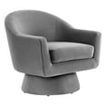 thumbnail image 2 of Modway Astral Upholstered Modern Velvet Fabric & Wood Swivel Chair in Gray, 2 of 9