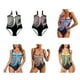 thumbnail image 2 of Naiovety Bañadores Poliéster Elegantes Y Resistentes Para Mujer - Para Fiestas De Verano Bañador Modesto Mujer Bañador Mujer 2023 Traje de baño azul,1 XXL, 2 of 6