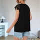 thumbnail image 3 of Blusas de Encaje para Mujer, Camisas Plisadas de Corta, Negras, XXL, 3 of 5