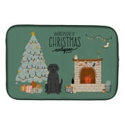 Carolines Treasures CK7620DDM Black Labrador Christmas Everyone Dish Drying Mat, 14 x 21", multicolor