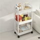 thumbnail image 4 of Carrito de Almacenamiento de Cocina de 3 Niveles con Reposabrazos | Estante para Artículos de Aseo de Baño | Plástico, Rojo/Rosa/Amarillo/Blanco, 35 X 22 X 68,5 Cm, 0,54 Kg | Funcionalidad Versátil,, 4 of 6