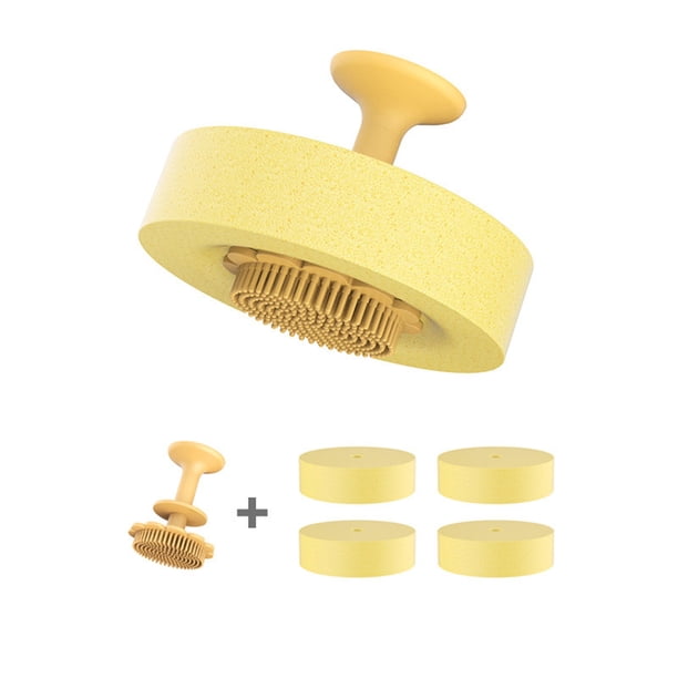 pstuiky Esponja para lavar platos, cepillo para ollas, herramienta de limpieza de cocina, paño descontaminante y limpiador con ventosa, esponja desmontable.