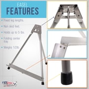 U.S. Art Supply 15 High Aluminum Tabletop Display Easel, Portable Artist Tripod Stand - Holds Canvas, Paintings, Books