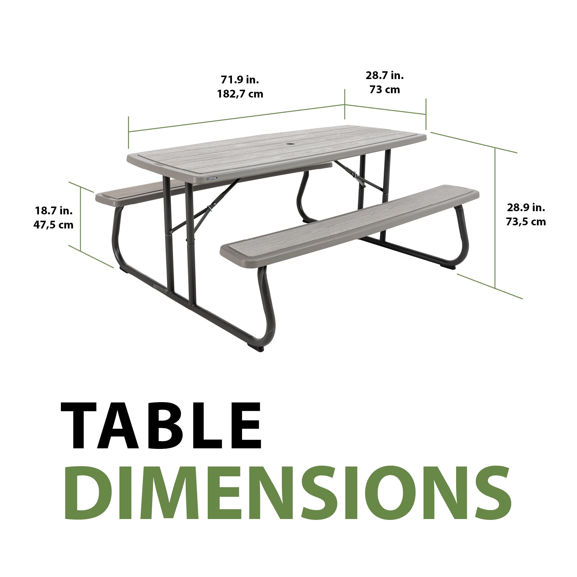 Lifetime 6-Foot Folding Plastic Rectangle Picnic Table (60366