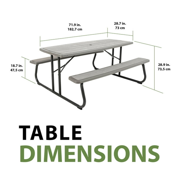 6-Foot Folding Plastic Picnic Table for Patios - Walmart Business