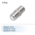 thumbnail image 3 of Conector coaxial RG6 Extensor F hembra a F hembra adaptador chapado en oro 75 Ohm impermeable 5 piezas, 3 of 6