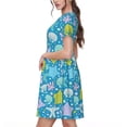 thumbnail image 2 of Vsdgher Robes Midi Maxi Décontractées pour Femmes Été 2025 Manches Courtes Légères Col Rond Robe de Plage, 2 of 6