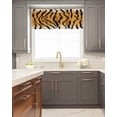 thumbnail image 5 of Kitchen Cafe Valance Curtain for Small Windows,Natural Tiger Skin Texture Rod Pocket Short Valances Wildlife Animals Striped Window Treatment Panel for Living Room/Bedroom/Bathroom,60x18in, 5 of 9