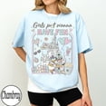thumbnail image 5 of Retro Disney Minnie Daisy Girl Just Wanna Have Fun Shirt, Magical Castle Besties Girls Couple Tee, Gift For Her, WDW Disneyland Girls Trip, 5 of 6