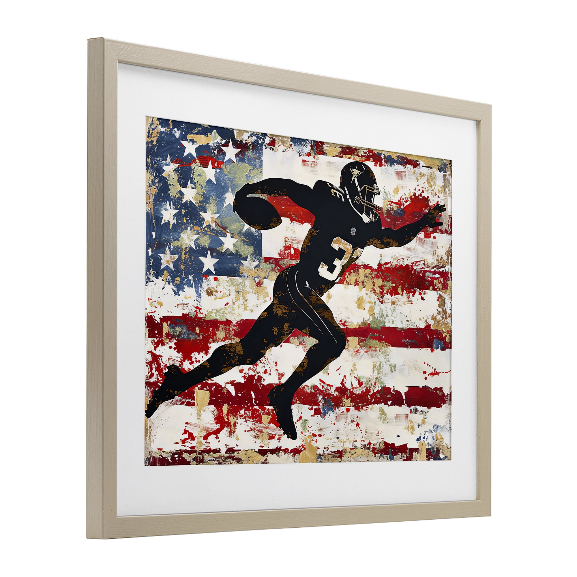 Stupell Industries Gridiron Glory Player Birch Framed Print Under Glass, design by Ray Powers