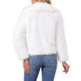 thumbnail image 3 of INSPIRE CHIC Womens Faux Fur Coat Lapel Open Front Long Sleeve Fluffy Shaggy Jacket Winter Warm Furry Overcoat S White, 3 of 6