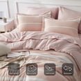 thumbnail image 4 of Juego de Edredón Bedsure Full 7 Piezas Rayas Rosado Claro, 4 of 7
