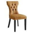 thumbnail image 5 of Maklaine 20" Velvet Dining Chairs in Cognac Brown/Black (Set of 2), 5 of 8
