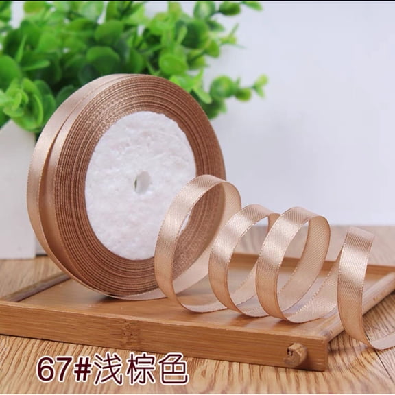 Xiao Hua light brown ribbon -5 pieces 0.39 inches wide and 22 meters long, DIY multi-color craft ribbon, birthday party decoration ribbon and gift packaging ribbon