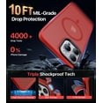thumbnail image 4 of Magnetic Designed for iPhone 12 Pro Max Case [Compatible with Magsafe][Military Grade Drop Protection] Protective Shockproof Translucent Matte Slim Phone Case for iPhone 12 Pro Max, Red, 4 of 12