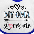 thumbnail image 4 of Inktastic My Oma Loves Me Grandchild Girls Baby Bib, 4 of 4
