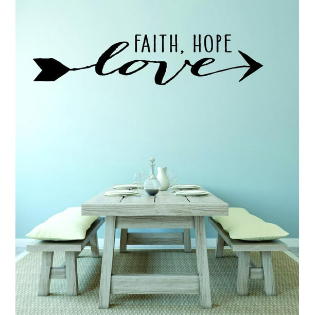 Custom Wall Decal Faith Hope Love Home Decor Living Room Bedroom Picture Art 10x20 Walmart