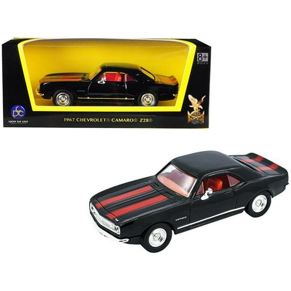 Road Signature 94216bk 1967 Chevrolet Camaro Z-28 Black with Red Stripes 1-43 Diecast Model Car