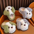 thumbnail image 5 of Otqutp Toddler Boys Girls Soft Plush Slippers Cute Dog Cartoon Animal House Shoes Toddler Kids Winter Non Slip Cozy Sandals, 5 of 9