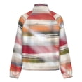 thumbnail image 6 of Jackets for Women Winter Coat Jackets Flannel Stand Collar Jacket(Abstract Colorful Striped Artwork,Size:S-4XL), 6 of 7