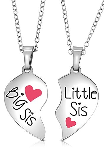 Maxforever 3Pcs Mother Daughter Necklaces,Mom Big Sis Lil Sis Pendant Necklaces Birthday Mother's Day Chirstmas Gifts 