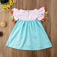thumbnail image 3 of Bagilaanoe Toddler Baby Girl Summer Dress Floral Print Short Sleeves A-line Dresses 1T 2T 3T 4T 5T 6T Kid Swing Sundress, 3 of 6