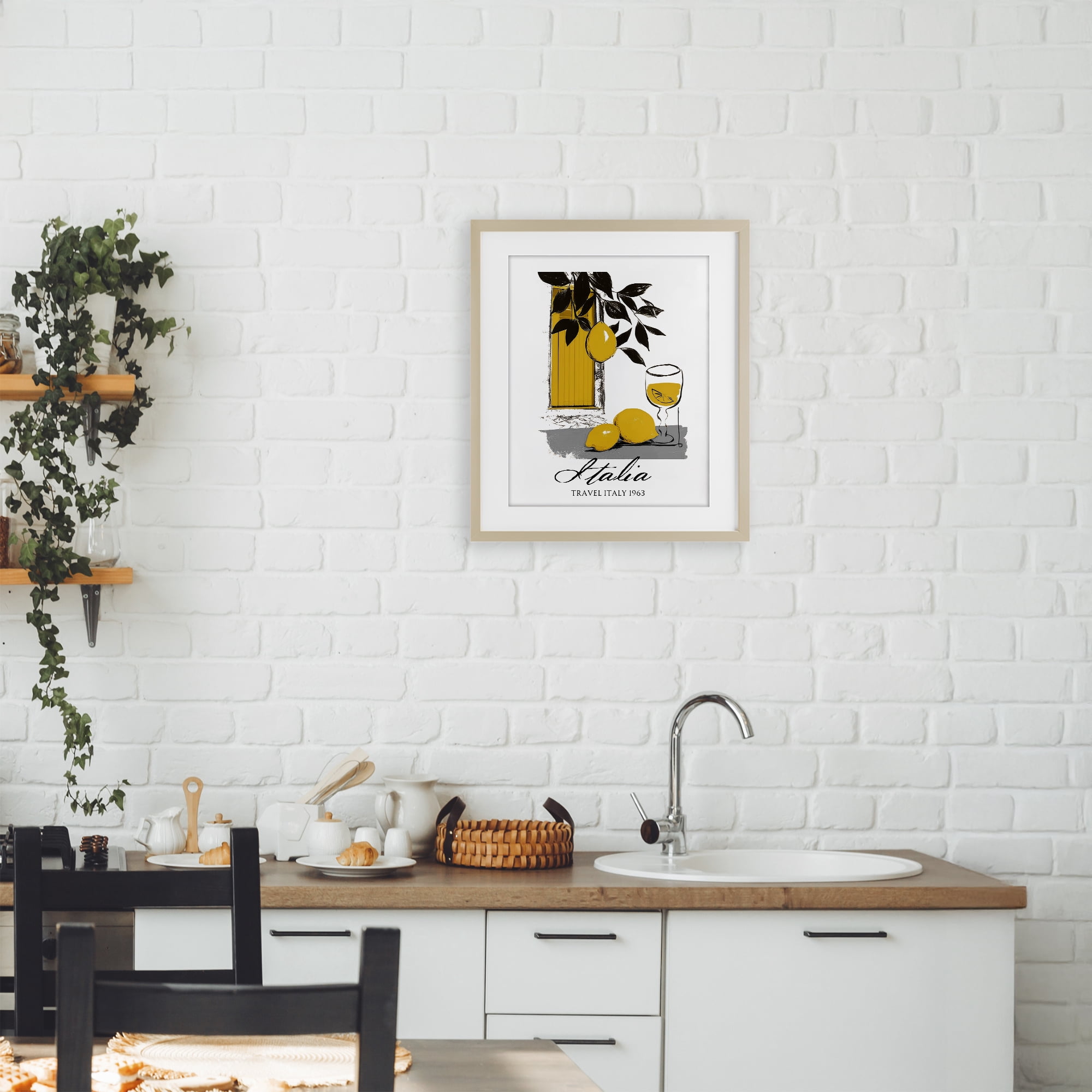 Stupell Industries Travel Italia Lemons Birch Framed Print Under Glass, design by Annabelle Hall