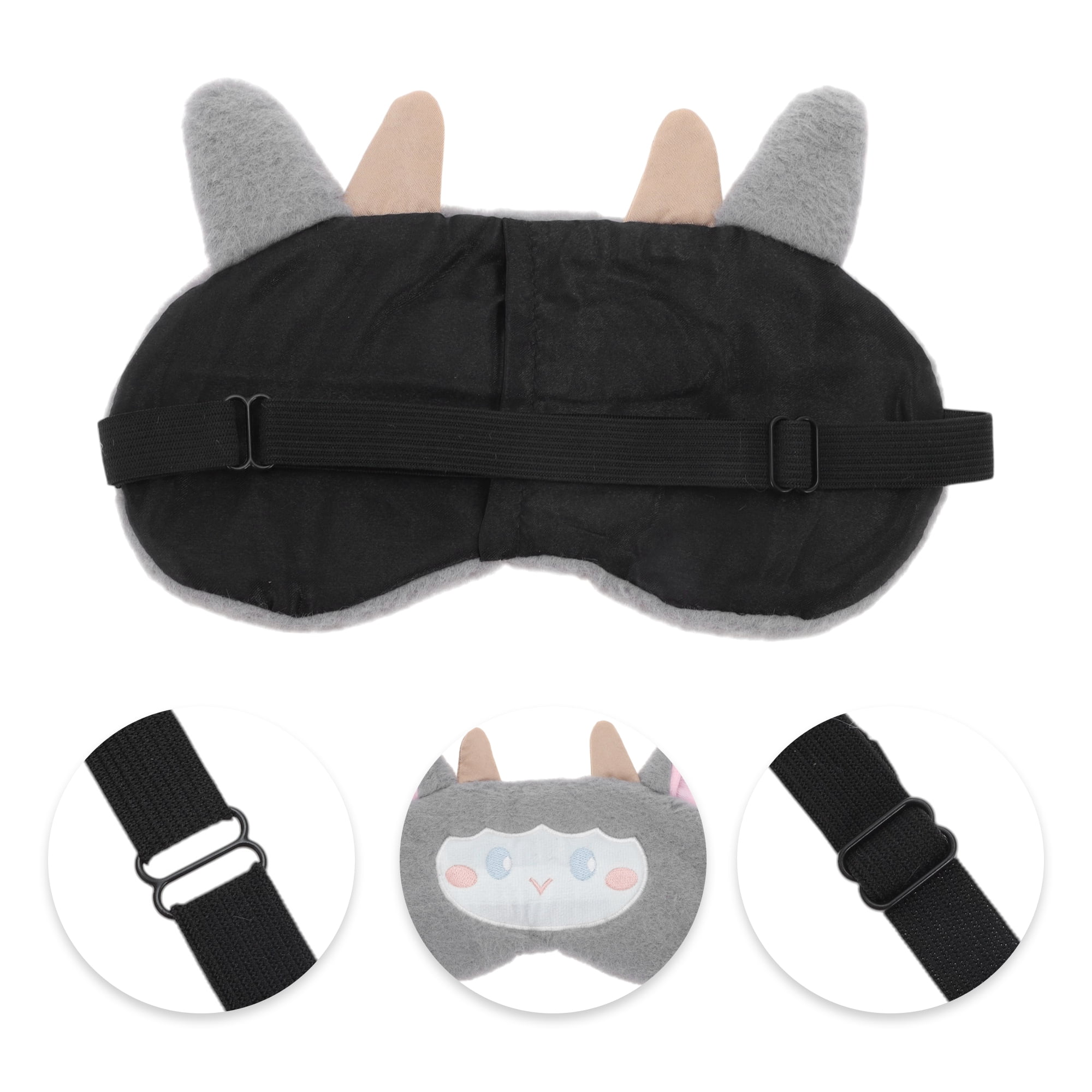 Unique Bargains Portable Adjustable Eye Mask for Comfortable Travel Gray