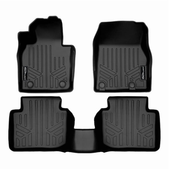SMARTLINER All Weather Custom Fit Floor Mats 2 Row Liner Set Black Compatible With 2023-2025 Mazda CX-50