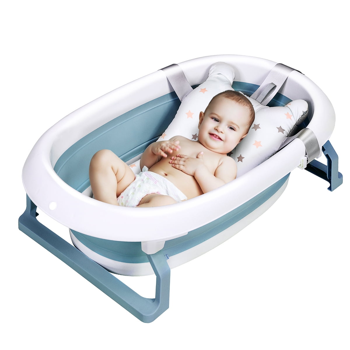 Foldable Washbasin Thick Non-Slip Plastic Folding Basin for Baby Children Camping Travel