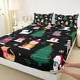 thumbnail image 3 of Homewish Cute Cartoon Cat Twin Sheet Sets,Merry Christmas Twin Fitted Sheet,Xmas Gifts Tree Flat Sheet For Girl Boy,Breathable Home Decor,3pcs, 3 of 7