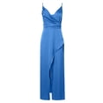 thumbnail image 2 of ClodeEU Women's Sleeveless Cowl Neck Maxi Dress,Spaghetti Strap Formal Dress with High Slit Blue,Women's Plus XXL, 2 of 5