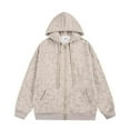 thumbnail image 2 of Momasggi Men's Zip Up Hoodies Big and Tall Long Sleeve Hooded Sweatshirt Jacket Fashion Tie Dye Sweatshirts Fall Winter Jackets with Pockets Beige 5XL, 2 of 4