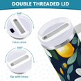 thumbnail image 3 of Yayeee 30oz Double-Wall Insulated Stainless Steel Tumbler with Handle Bottle, Lemon Flowers, 3 of 8