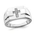 thumbnail image 1 of Mens Cross Ring in Polished Sterling Silver with Diamond Accent, 1 of 4