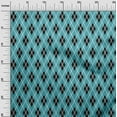thumbnail image 2 of oneOone Cotton Jersey Teal Blue Fabric Argyle Check Sewing Material Print Fabric By The Yard 58 Inches Wide, 2 of 4