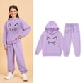 thumbnail image 4 of Toddler Baby Girl Outfit Floral Top Linen 12 18 24M 2T 3T 4T Todder Clothes Tops + Pants Set,3-4 Years,Purple, 4 of 7