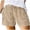393Khaki1780, variant on CAIVO Womens Plus Size Shorts Casual Summer Beach Drawstring Shorts With Pockets Loose Cute Vacation Trendy Clothes Cozy Outdoor Work Solid Color Bottoms