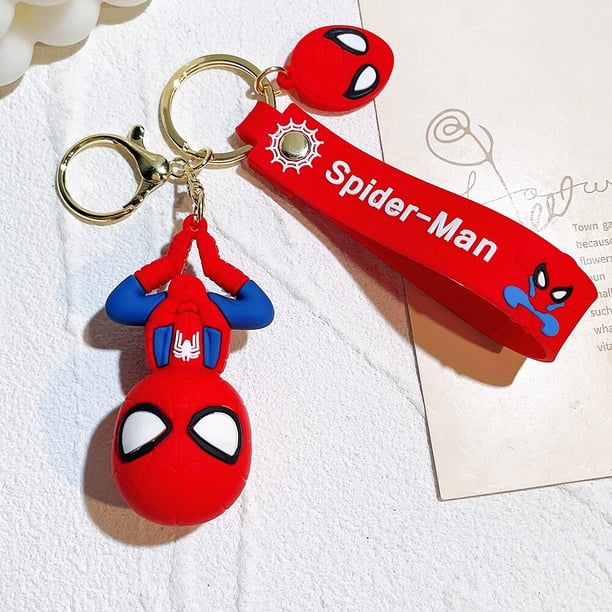 Llaveros creativos de dibujos animados de Disney para hombre o mujer, llavero de Spiderman, juguetes rojos, personalidad fresca, colgante para bolso qiuyongming unisex