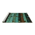 thumbnail image 2 of Ahgly Company Machine Washable Indoor Square Oriental Turquoise Blue Modern Area Rugs, 5' Square, 2 of 4