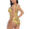 thumbnail image 5 of Yiaed Sea and Sand Print Women's Ruffled One Piece Swimsuit V Neck Swimwear Slimming Monokini for Woman-Large, 5 of 8