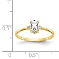 thumbnail image 5 of Primal Gold 10 Karat Yellow Gold Genuine Diamond and White Topaz Birthstone Ring, 5 of 7