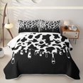 thumbnail image 2 of Manfei Farm Cow Spot Twin Quilt Set 2 Pieces,Abstract Animal Spot Twin Coverlet Set,Black White,1 Bedspread and 1 Pillowcase, 2 of 7