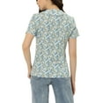 thumbnail image 3 of INSPIRE CHIC Chemisier d'Été pour Femme à Col Peter Pan, Boutonné à l'Avant, Blouse Vintage à Motif Floral, Haut m Bleu, 3 of 6