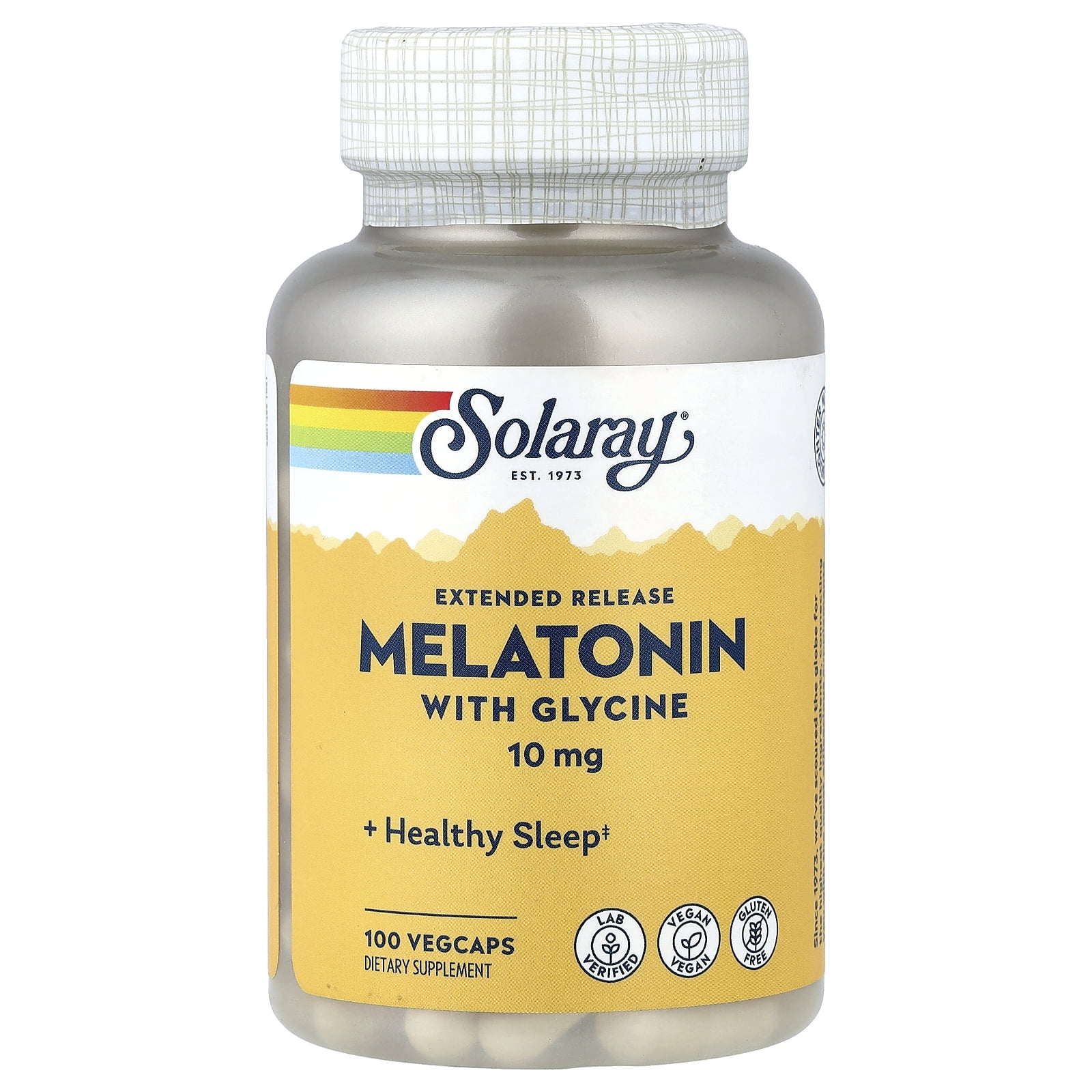 Solaray Extended Release Melatonin With Glycine, 10 mg, 100 VegCaps