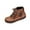 Brown, variant on Women's Fashion Casual Lace-Up Winter Solid Color Side Zipper Versatile Comfortable Short Boots Flat Ankle Boots Brown 6.5