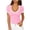 Pink, variant on yillto Women Summer Tops Tight Short Sleeve V Neck Shirts Ribbed Tshirts Slim Spring Fashion Going out Basic Tees